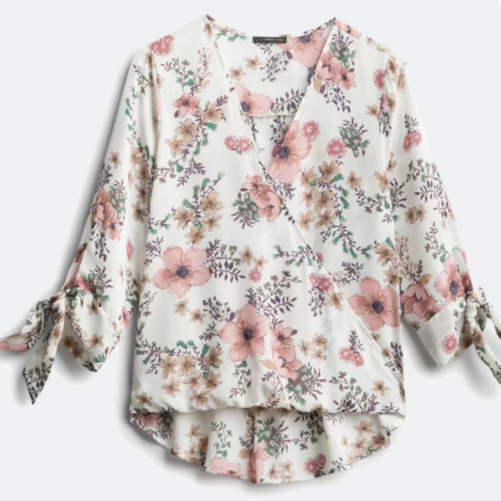 Floral Surplice Blouse